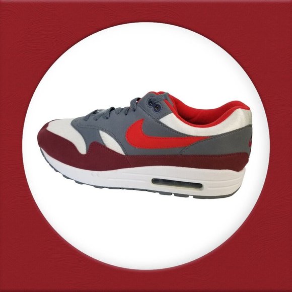 RETRO NIKE AIR MAX 1 ANNIVERSARY RED SZ 13 WHITE GRAY OG 2017 2018 AH8145-100 - Picture 7 of 15